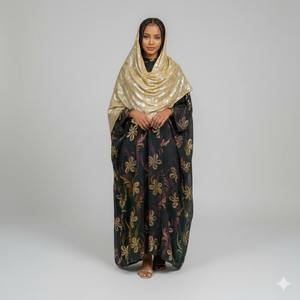 Tissu Brasso Dirac traditionnel somalien de la meilleure qualité, dernière tendance, motif floral exclusif pour robe de mariage unie en slub pour filles - Product Image 1