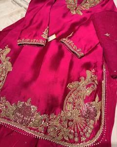 Ensemble 3 pièces de style Salwar Kameez avec Kurti Plaza et Dupatta, belle broderie réversible pour les fêtes - Product Image 6