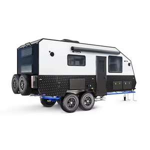 2025 Modern Waterproof Fiberglass Off-Road RV Caravan Trailer with <b>Shower</b> and Toilet Sleeps 4 for Outdoor Camping - Product Image 2