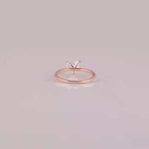 Nuevo anillo de compromiso con corte en forma de corazón de 14 quilates de oro rosa pavimentado, diseño elegante, anillo clásico de lujo con diamante creado en laboratorio - Product Image 4