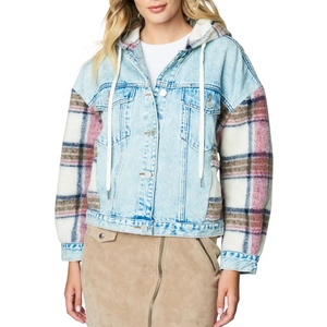 Vestes en jean d'hiver pour femmes de haute qualité en gros, avec broderie boutonnée, respirantes, pour un usage décontracté et en extérieur - Product Image 1