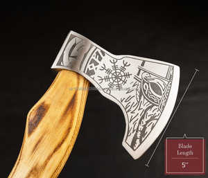 Precio de fábrica Uso multiusos Mango de madera de diferentes colores Ejes de acero damasco Diseño más popular de alta calidad Ejes Damasco - Product Image 6