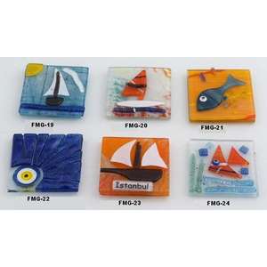 Aimant de réfrigérateur en verre de 5x5 cm Evil Eyes Unique et élégant - Product Image 2