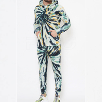 Setelan Olahraga Kasual Unisex Musim Semi dengan Cetakan Fashion dan Hoodie Tie Dye