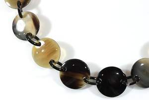 Collier cordon corne ovale plat Branche Collier corne de buffle naturel Produit indien fait à la main de HF CRAFTS - Product Image 3