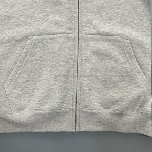 Wholesale Custom High Quality Blank <b>Hoodies</b> Men's Casual Plain Solid <b>Zip</b> <b>up</b> <b>Hoodies</b> 450 Gsm Boxy Fit Oversize Gray <b>Hoodies</b> - Product Image 4