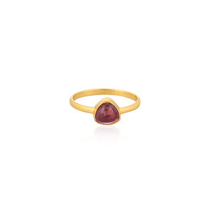 Vente en gros Bague en argent sterling 925 Pierre précieuse tourmaline rose naturelle Bague plaquée or Bijoux de mariage Unisexe Cadeaux de fêtes - Product Image 1