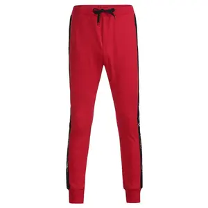 Top Trending full red color and ribbed Men Joggers Casual Pants Fitness Men Bottoms Skinny Sweatpants Trousers For Sale