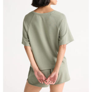 Ensembles pour femmes été à manches courtes pyjama ensemble doux vêtements de salon vêtements de nuit 100% coton grande taille hauts et shorts 2 pièces ensemble femmes - Product Image 4