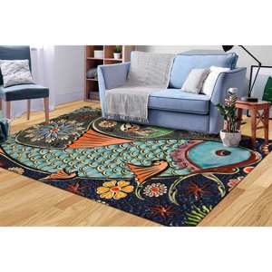 Alfombra con Diseño de Mosaico de Peces: Alfombra Antideslizante Decorativa, Decoración para Salón, Alfombra Delgada de Tela No Tejida - Product Image 3