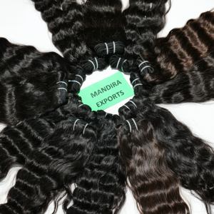 Extensiones de cabello humano indio ondulado, la mejor calidad, proveedor virgen Remy Natural, procesamiento químico indio, sin templo - Product Image 5