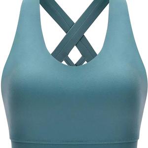 เสื้อชั้นในกีฬาโยคะแบบไร้ตะเข็บคุณภาพสูงสำหรับผู้หญิง รองรับทรงได้ดี ดีไซน์เรียบง่าย ระบายอากาศได้ดี แห้งเร็ว ผลิตจากผ้าสแปนเด็กซ์/ไนลอน  รับสกรีนโลโก้ได้ - Product Image 1