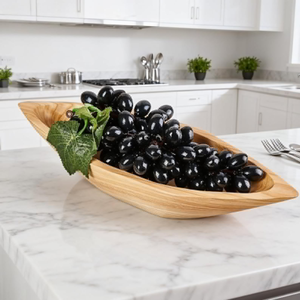 Plateau à fruits en bois d'acacia massif écologique créatif en forme de B pour servir des collations, des fruits, moderne, poli, haut de gamme, pour un usage domestique - Product Image 1