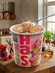 Nouilles instantanées frites sucrées à la saveur framboise et vanille, 50g, préparation en 6 minutes, 18% de matières grasses - Product Image 2