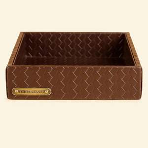 Vente en gros d'artisanat vintage Cadeau de luxe Accessoire en cuir Plateau de décoration de table Plateau de service Rectangle Collection Entwine écologique - Product Image 1