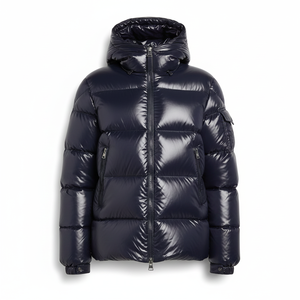 Custom Woolen Solid Lightweight Hooded Casual Winter Men's Waterproof Breathable Windproof Eco-Friendly Cotton Liner Puffer - Product Image 1