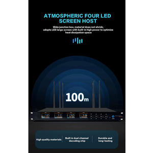4-канальная беспроводная UHF-система микрофонов с XLR-разъемом, конденсаторный микрофон с шумоподавлением для профессионального аудио, совещаний, свадеб, домашнего караоке - Product Image 4