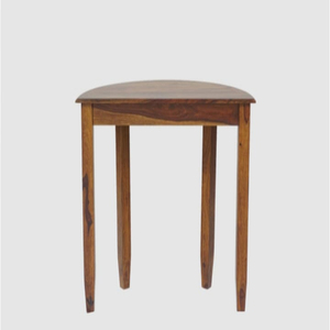 Table console moderne demi-ronde en bois faite à la main avec finition en teck comme table d'appoint d'entrée pour le salon de l'appartement - Product Image 6