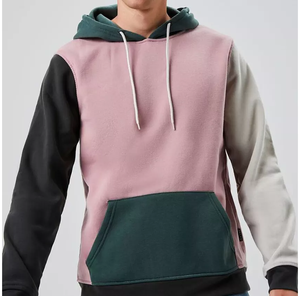 Sweat à capuche pull-over pour hommes de meilleure qualité avec poche kangourou Design bicolore tissu éponge français approvisionnement en gros motif 3D - Product Image 6