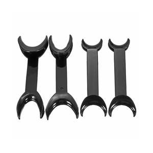 Retractores Bucales Dentales Manuales Negros, Hechos de Metal, Plástico y Acero (Par) - Product Image 2