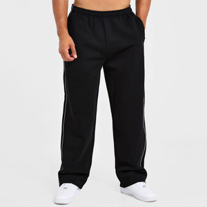 Jogger de pierna recta de gran tamaño negro de alta calidad, detalle de tuberías para hombres, peso pesado, secado rápido, gimnasio, Fitness y ropa de calle, Jogger para hombres - Product Image 1
