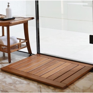 Tapis de sol en teck pour salle de bain, fabriqué en Indonésie - Product Image 4