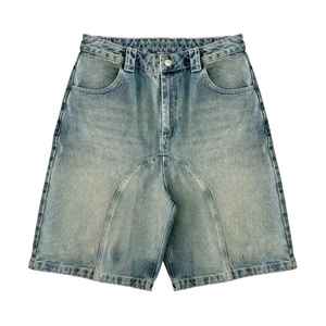 Pantalones cortos vaqueros sólidos para hombre personalizados de buena calidad al por mayor, pantalones cortos de algodón puro, clásicos, informales, de secado rápido, transpirables, con cintura elástica, novedad - Product Image 2