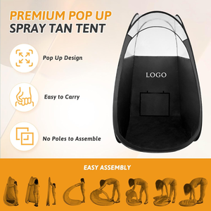 Tente de bronzage par pulvérisation pop-up pour les professionnels, grande tente de bronzage portable noire, cabine de bronzage par pulvérisation pour la maison et <span class=keywords><strong>le</strong></span> salon avec <span class=keywords><strong>sac</strong></span> de transport - Product Image 5