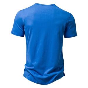 Camiseta de Verano para Hombre, Marca de Calidad, Cuello en V, Diseño Moderno, Corte Ajustado, Camisetas Sólidas, Tops Masculinos, Camisetas de Manga Corta para Hombre - Product Image 4