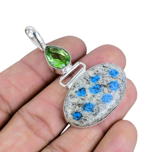 เครื่องประดับจี้คลาสสิกสำหรับผู้หญิงเครื่องประดับเงินสไตล์โบโฮ925เงินสเตอร์ลิง K2แจสเปอร์พลอยแฮนด์เมดจี้ของขวัญสำหรับ - Product Image 1