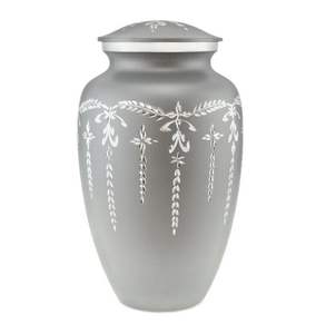 Urne de crémation en aluminium avec guirlande gravée pour cendres Urne de crémation pour adultes la plus vendue - Product Image 3
