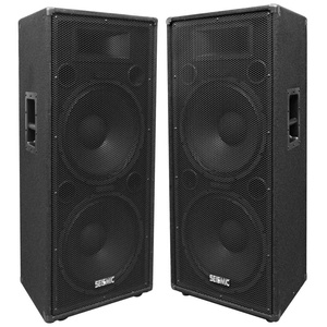 Dual 15" Pro Audio PA DJ Speaker Cabinets Pair w/ <b>Titanium</b> Horns 2-Way Loudspeakers Ready To Ship Fast Delivery - Product Image 3