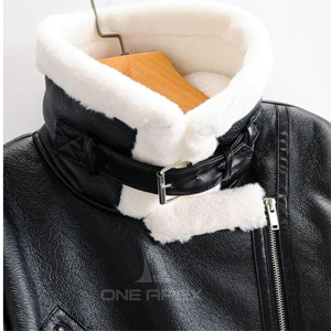 Gran oferta, abrigo de invierno personalizado de talla grande para hombre, forro de piel clásico a prueba de viento, estilo Punk, chaqueta de cuero de grano de alta calidad para - Product Image 5
