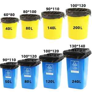 ถุงขยะดำแบบม้วนสำหรับใช้ในครัวเรือน ย่อยสลายได้ รีไซเคิลได้ พิมพ์โลโก้ตามสั่ง ขายส่ง พร้อมซิปปิดด้านบน ผลิตจากพลาสติก LDSPE - Product Image 1