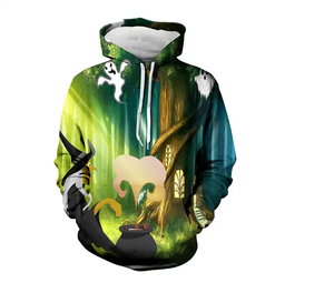 Men's Long Sleeve <b>Halloween</b> Hooded <b>Sweatshirt</b> Casual Loose Pocketed Shirt for Women with Drawstring Winter Print Pattern - Product Image 3