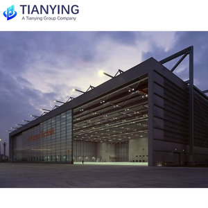 Hangar d'avion à portée claire hangar préfabriqué avec énorme porte pliante