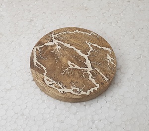 Luxury Design Eco-Friendly Epoxy Resin Acacia Wood <b>Coaster</b> <b>Set</b> of 4 Handmade Drink Tea <b>Coasters</b> with Customized Packaging India - Product Image 5