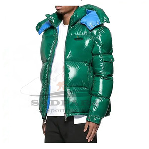 Blouson matelassé avec logo personnalisé pour hommesBlouson d'hiver à col montant blouson bombardier à bulles et fermeture éclair Vêtements d'extérieur rembourrés Style de rue à la mode - Product Image 3