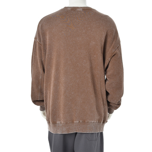 เสื้อสเวตเตอร์โอเวอร์ไซส์สำหรับผู้ชายเสื้อคอกลมแขนยาวผ้าฝ้าย100% สำหรับฤดูใบไม้ร่วงฤดูหนาว2024 - Product Image 2