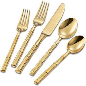Factory Custom Design Metal Cutlery Stainless Steel Flatware <b>Fork</b> <b>Knife</b> <b>and</b> Spoon <b>Set</b> for Restaurant Parties - Product Image 2