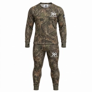 Ensemble de chasse deux pièces camouflage : haut et bas en tissu silencieux Whitetail 180 GSM, personnalisable OEM, vente en gros - Product Image 1