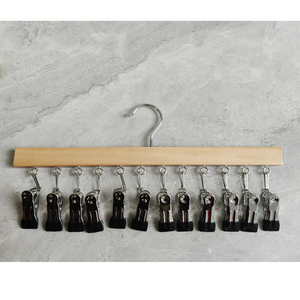 도매 다기능 나무 12 금속 클립 공간 절약 옷걸이 옷장 주최자 보관 레깅스 바지 - Product Image 4