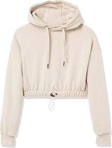 High Street Women's Croptop Sweatshirt Latest Design Solid Color <b>Reflective</b> Logo Pullover Hooded Crop <b>Top</b> - Product Image 3