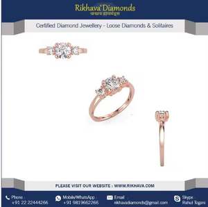 Anillo de diamantes de oro rosa de 18 quilates Premium de gran oferta de la India para accesorios diarios elegantes anillo de diamantes de precio razonable - Product Image 6