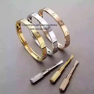 Jessy 2023 Hàng Đầu Thời Trang Quyến Rũ Đồ Trang Sức Sang Trọng Tiffani Và Co Bangle Thép Không Gỉ Phụ Nữ Vít Cartierred Vòng Đeo Tay