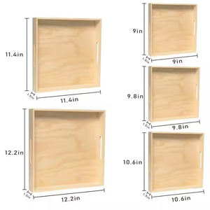Juego de bandejas de madera hechas a mano Bandejas de madera en diferentes tamaños con Rasgo natural Premium Venta al por mayor por decor IMPEX - Product Image 3