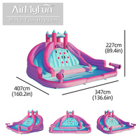 Toboggan Gonflable Double Voie avec Piscine et Zone d'Escalade Séparée pour Enfants – Idéal pour l'Été et les Jeux Aquatiques