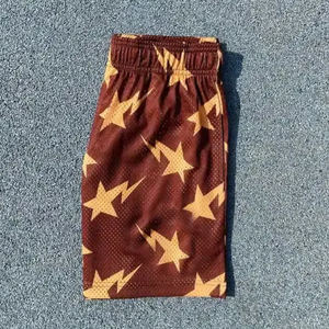 Pantalones cortos Csustom Star Mesh para hombre, pantalones cortos de malla EE de alta calidad sublimados personalizados al por mayor, pantalones cortos de malla con costura de 5 pulgadas para hombre - Product Image 2