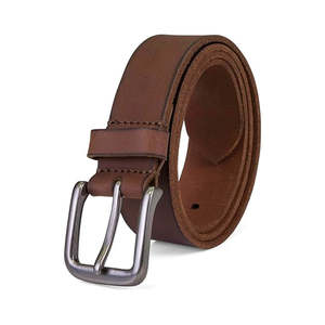 Cinturón de vaquero de cuero clásico personalizable de 35mm para hombre, cinturón de estilo occidental con hebilla de aleación personalizada - Product Image 3
