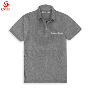 Polos en polyester pull décontracté de haute qualité pour hommes nouvelle mode à manches courtes tissu tricoté solide - Product Image 5